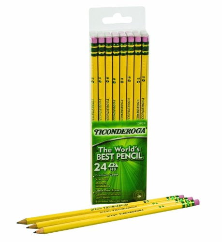 Matite Dixon Ticonderoga N.2 HB – Punte Pre-affilate, Confezione Da 60, Legno Sostenibile, Gomma Senza Lattice, Barile Nero