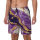 thumbnail image 1 of Balery Purple Gold Marble Swirls Bañador para hombre, shorts de playa de secado rápido con entrepierna y forro de compresión-3X-Large, 1 of 6