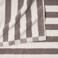thumbnail image 4 of Beautiful by Drew Barrymore 6-Piece Stripe Hem Bath Towel Set, Soft 100% Cotton, Taupe, 4 of 4