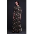 thumbnail image 2 of Bimba Rayon Leaves & Flower Floral Smocked Waist Printed Gown Maxi Side Slit LadiesÂ&nbsp;Dress-XSmall, 2 of 6