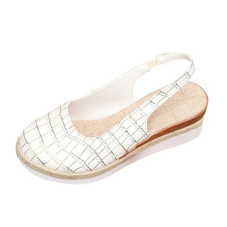 

ZAROYEAX Ladies Casual Wedge Sandals Fashion Pattern Casual Sandals