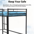 thumbnail image 5 of Kacho Floor Bunk Bed, Metal Bunk Bed Frame for s, Bunk Bed Twin Over Twin with Safety Full-Length Guardrails, for room Bedroom, Easy Assembly, No Box Spring Needed, Black, 5 of 6