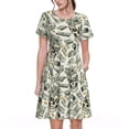 thumbnail image 1 of Easygdp Skull with Cash para Vestido Transpirable de Mujer, Vestido Suelto de Manga Corta con Pliegues y Bolsillos para el Verano, 1 of 6