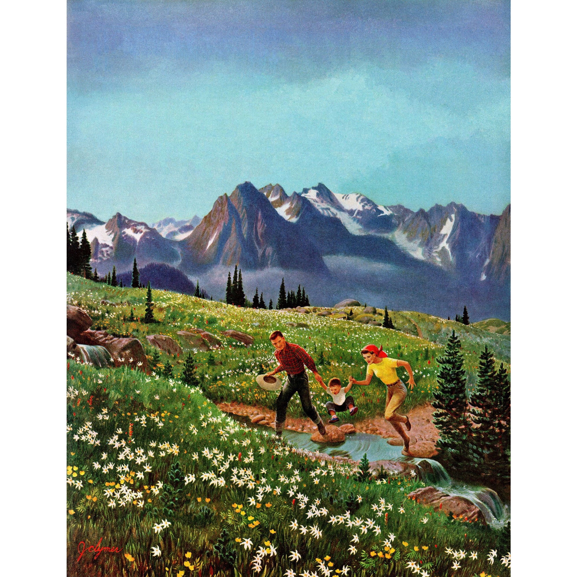 Marmont Hill "Mt. Rainier Picnic" Painting Print on Wrapped Canvas