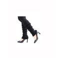 thumbnail image 3 of INSPIRE CHIC Women's Ruffled Cuff Over Knee Length Ribbed Knitted Leg Warmers Black, 3 of 6