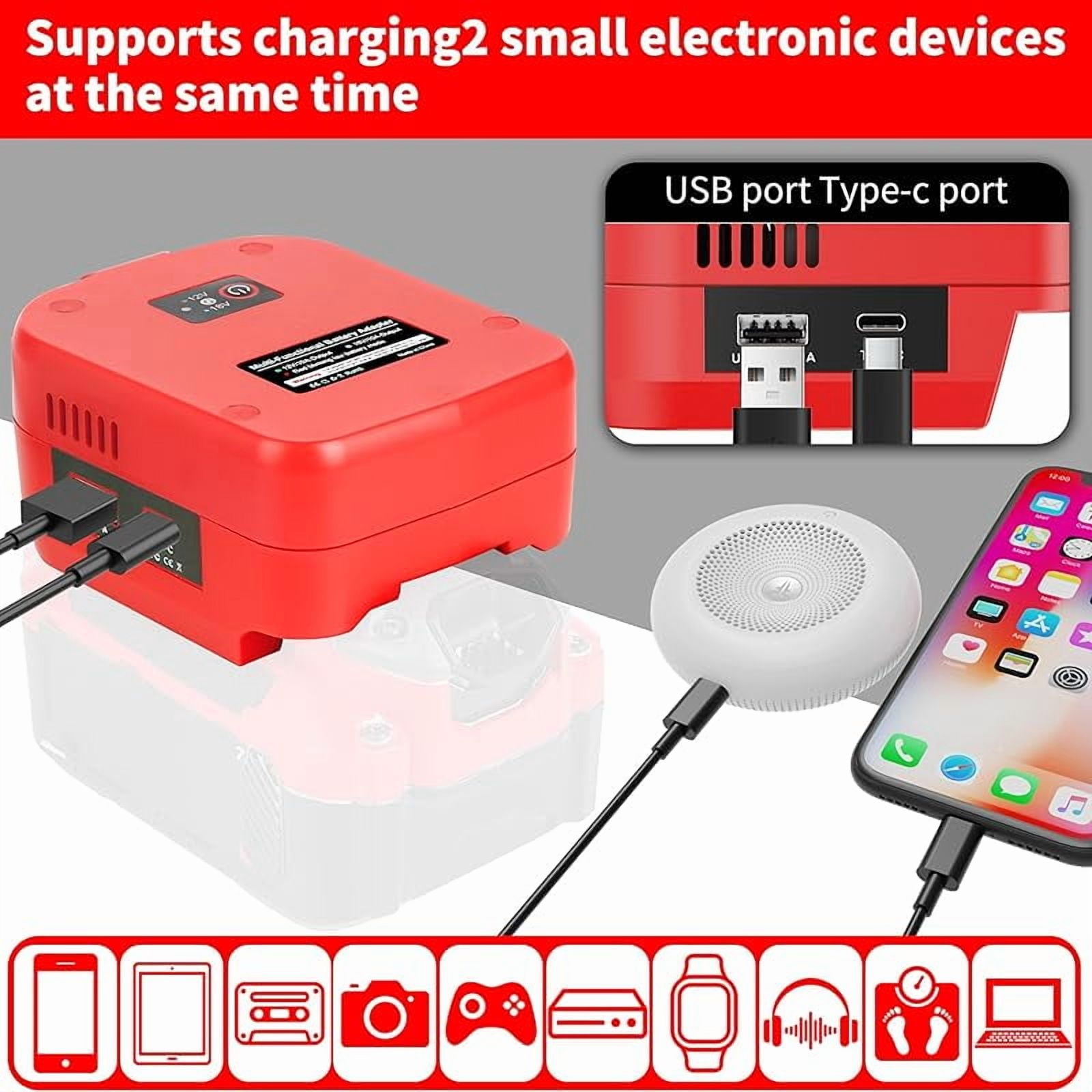 for Power Wheels Battery Adapter Compatible with Craftsman V20 Battery, 20V to 12V Step Down Power Converter with USB & Type C, XT60 Ports for RC Toy DIY Car Appliance (1 Pack)