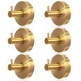 thumbnail image 1 of Ganchos con ventosa Shimeyao de acero inoxidable dorado, paquete de 6, 1 of 6