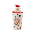 thumbnail image 4 of Taza de regalo de Navidad Taza de Navidad con tapa Taza de cerámica 400 ml Taza de té de Papá Noel con tapa para café Estilo D, 4 of 8