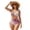 White and Pink - Marble, variant on DISNIMO Strawberry Flower Print Women's Bikini Sets Two Piece High Waisted Bathing Suit Tummy Control Swimsuits Summer Beach Swimwear, XS