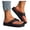 Black, variant on Women's Chunky Platform Leather Flip Flops Lightweight Open Toe Backless Sandals Comfortable Non Slip Slides Shoes Pink Size 6.5