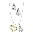 thumbnail image 1 of Delight Jewelry Goldtone Heart with 3 AB Crystals - Stronger Braver Smarter Silver tone Zig Zag Christmas Tree Charm Necklace and Stud Earrings, 1 of 4