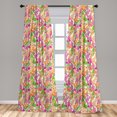thumbnail image 5 of Ambesonne Flower Curtains, Hawaiian Jungle Flora, Pair of 28"x63", Multicolor, 5 of 5