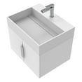 thumbnail image 3 of Amazon 24" White Wood Floating Vanity with White Top and Brushed Nickel Trim, 3 of 10