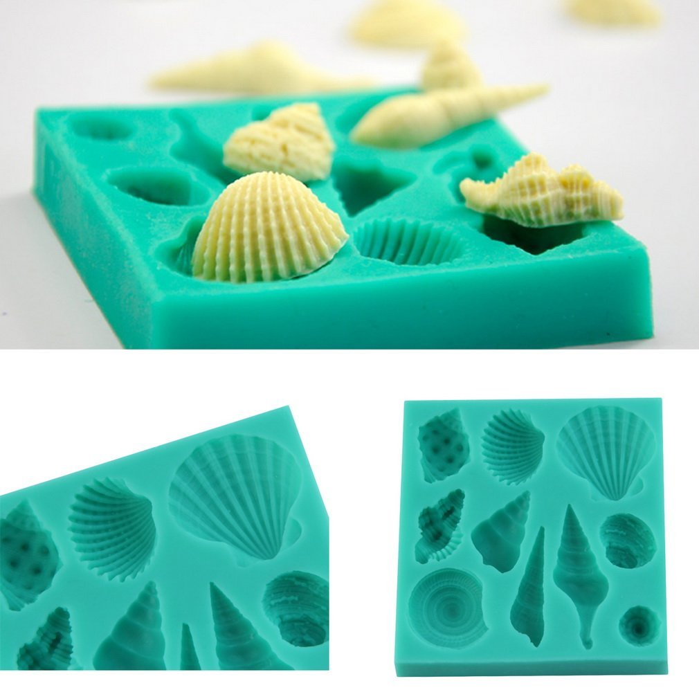 Cute Romantic Seashell Sea Shell Silicone Cake Mould Chocolate Fondant Mold Soap Molds Silicone