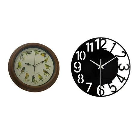 Wall Clock Bird Clock Singing Clock 12 Inch Birdsong Alarm for Home Office Living Room Decor
