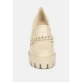 thumbnail image 4 of CORINNE Beige Chain Embellished Chunky Loafers, 4 of 8