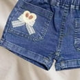thumbnail image 5 of DAETIROS Girls Denim Shorts High Waisted Kids Jean Shorts Heart Embroidery Lace Bow Pockets Elastic Waist Pull-On Blue 100% Cotton Sizes 2T 3T 4 5 6 7 8,Size 7-8T, 5 of 5