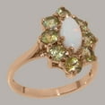 thumbnail image 2 of LBG British Made 10k Rose Gold Ring with Natural Opal & Peridot Womens Statement Ring - 33 size options - Size 4, 2 of 6
