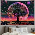 thumbnail image 2 of Fenyluxe  Tree of Life Tapestry Hippy Sun and Moon Tapestry Flower Vines Tapestry Hippie Tapestry for Wall Hanging Bedroom Home Decor 60x50inch, 2 of 6