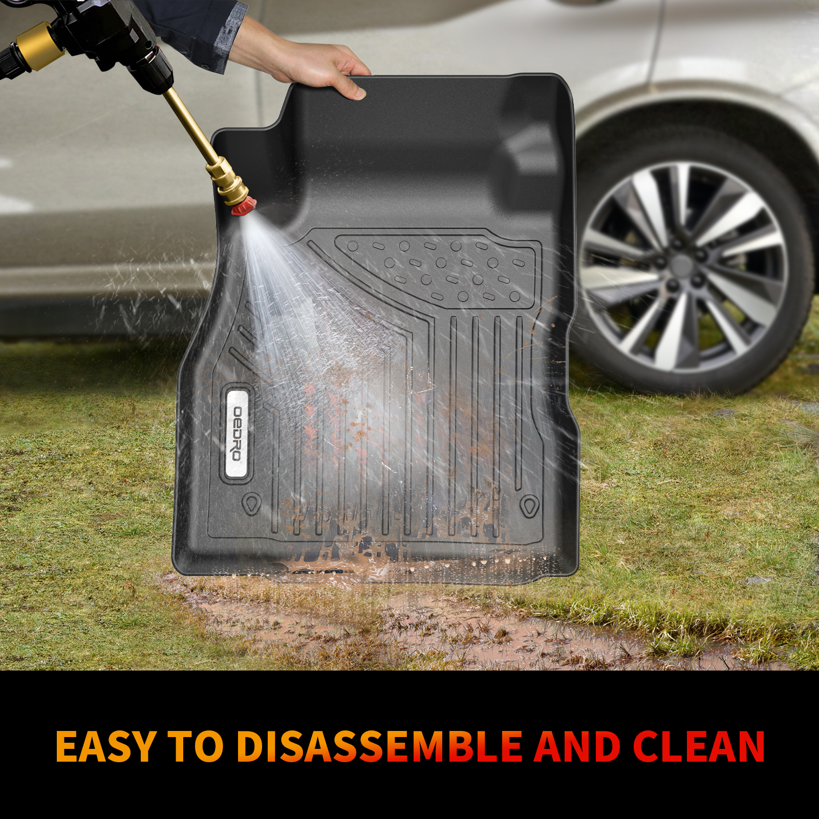RVNI Floor Mats for 3D Mold TPE Rubber All-weather for 2018-2024 Nissan Kicks All-Weather Guard 2 Row Floor Liner Set TPE Front & 2nd Seat