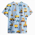 thumbnail image 4 of TOWED22 Toddler Boys Dinosaur Shark T-Shirts Short Sleeve Car Excavator Graphic Tees(Blue,4-5 Y), 4 of 5