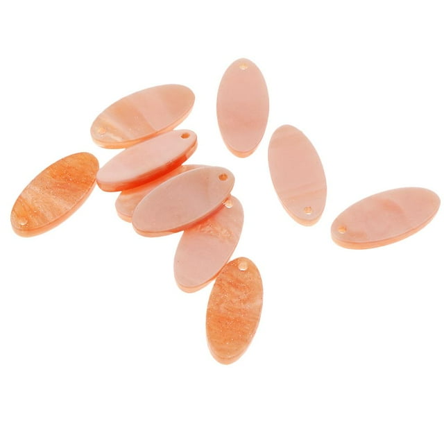 10 piezas de pendientes de ovaladas de acrílico de acetato brillante para encontrar joyería hecha a mano DIY naranja Yuyangstore Pendiente DIY que hace el colgante