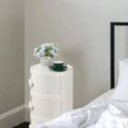 thumbnail image 3 of 3 Drawer Sliding Barrel Modern Bedroom Nightstand, White nightstand  small cabinet My Lux Decor Round, 3 of 7