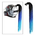 thumbnail image 4 of Trenzas para casco de moto, 60 cm, con gradiente de cola de caballo y rampa, para casco de moto Negro lago azul, 4 of 9