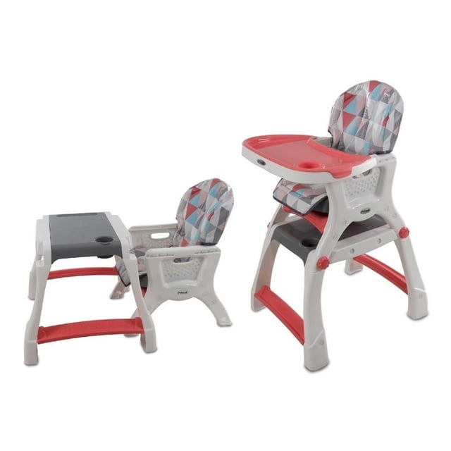 Silla Alta Periquera Prinsel Kinder City 2 En 1 Triángulos Coral