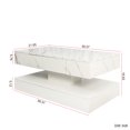 thumbnail image 3 of Noble House Nadia 39.4" LED Coffee Table, RGB Remote Lighting, Drawer Storage, Wooden Living Room Furniture, White, 3 of 10