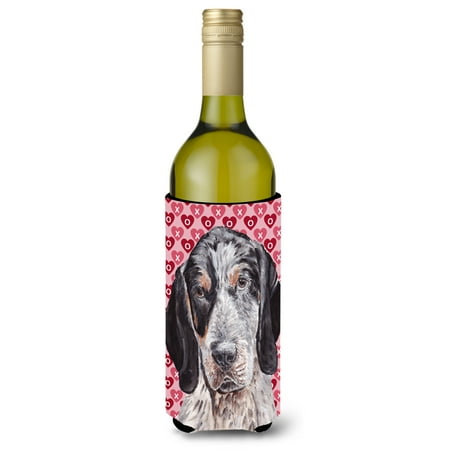 

Carolines Treasures SC9697LITERK Blue Tick Coonhound Hearts and Love Wine Bottle Hugger Wine Bottle multicolor