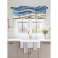 thumbnail image 2 of Valances for Windows Blue Brown Rod Pocket Cafe Window Treatments Valance Curtains for Kitchen Bathroom Laundry Basement Windows 60"x18", 2 of 9