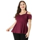 thumbnail image 1 of BluTop Peplum Escote De Corazón CintuAlHombro Frío TalExtPaMujer Rojo Vino 4XL, 1 of 6