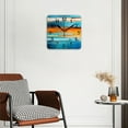 thumbnail image 2 of Non-Ticking Silent Wall Clocks Battery Operated Personalized Decor Clock for Living Room,Bedroom-Abstract Blue And Orange Horizontal Stripes(14inch), 2 of 4