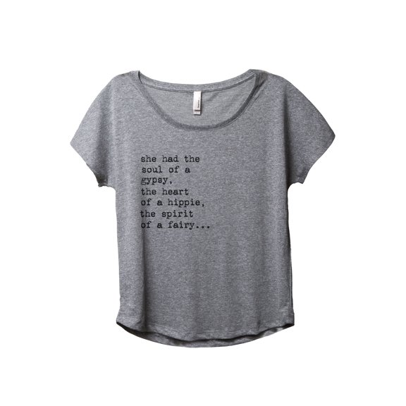 Soul Of A Gypsy Women's Fashion Slouchy Dolman T-Shirt Tee Heather Grey Small