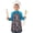 Fireman and Flame, variant on Fireman and Flame Blue Pattern Teens Aprons, Adjustable Neck Strap, Toddler & Teens Aprons for Cooking & Baking, 19x23.6 Inches