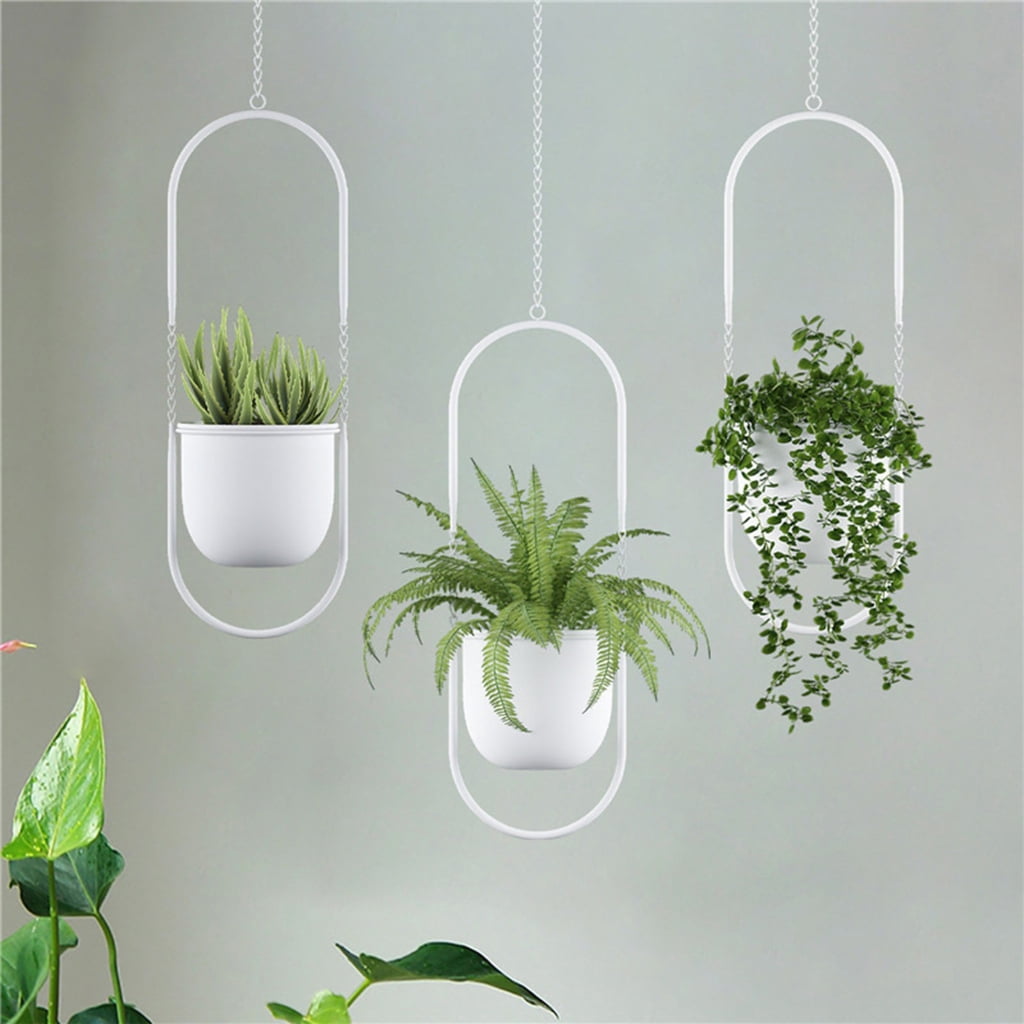 Minimalists Golden Hanging Planter With Adjustable Chain for Home Offices Decoration