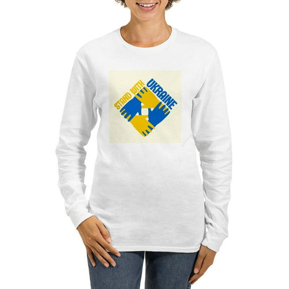 CafePress - Save Ukraine Long Sleeve T Shirt - Women's Long Sleeve Graphic Casual T-Shirt