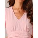 thumbnail image 5 of Vestido Boho de Mujer Inspire Chic con Volantes, Manga Corta, Cuello en V, Puntos Suizos, Cintura con Lazo, Midi, Rosa, 5 of 6