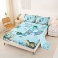 thumbnail image 2 of Erosebridal Nautical Coastal Personalized Gifts Bed Sheets,Blue Kawaii Axolotl Alphabet P King Sheets For Kids 4-Piece, 2 of 6
