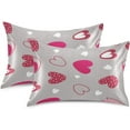 thumbnail image 2 of GZHJMY Valentine's Day Heart Satin Pillowcase, Soft Breathable Silk Pillow Case with Envelope Closure for Hair and Skin, Standard Size 26 x 20 Inch Home Decor, 2 of 7
