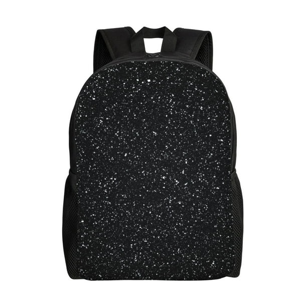 Fotbe Black Glitter Mochila de Viaje para Laptop, Mochila Ejecutiva Delgada y Resistente 15.6"