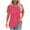 #46-Hot Pink, variant on Rvkxad Women Summer Tops Short Sleeve Trendy Blouses Solid Color Crew Neck Shirts Pleated Fashion Casual Loose Fit T-shirt Tunic Gifts for Woman White S