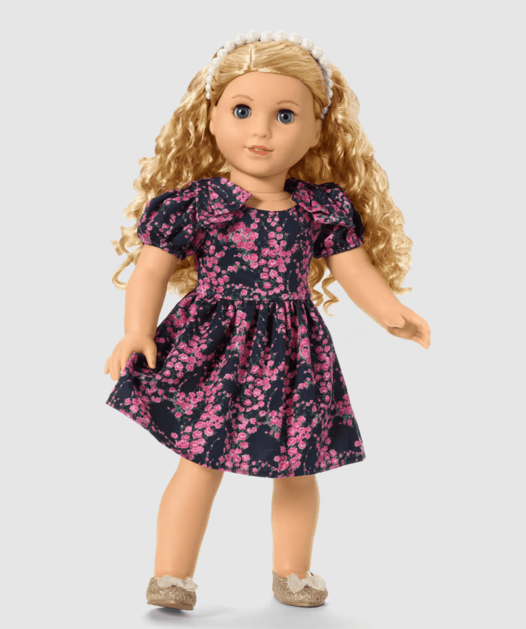 American Girl X Janie and Jack Rosy Cascade Party Dress for 18 inch Dolls