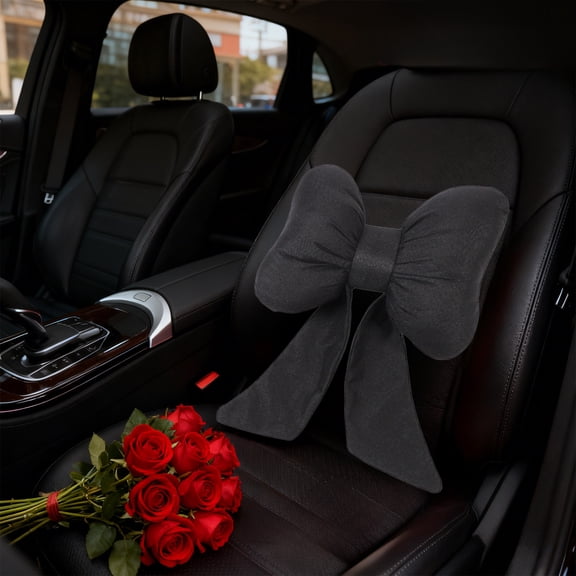 Bow Bow Headband Car Headrest Neck Pillow for Ergonomic Support, Breathable and Washable Cervical Spine Cushion for Travel, Office, and Home Rest