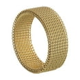 thumbnail image 2 of 1pc Stainless Steel Mesh Finger Rings for Women Men Golden 8mm US Size 10 1/4(19.9mm), 2 of 2