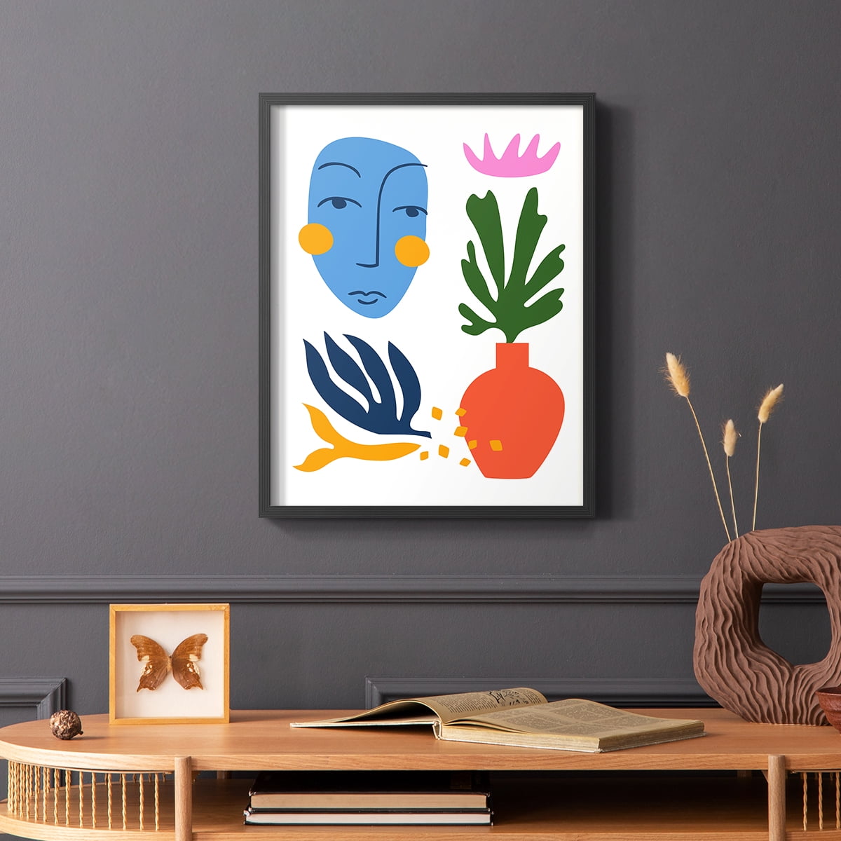 Matisse CDXLVIII in Black Solid Wood Framed Print No Nail Hanging