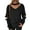 Black, variant on Lovskoo Sweaters for Women Long Sleeve Trendy Casual Knitted Solid Color Panel V-Neck Sweater Black