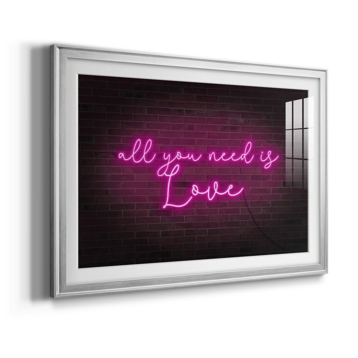 Neon Love I Premium Framed Print - Ready to Hang