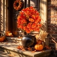 thumbnail image 2 of PBAZIH Artificial Flowers for Outdoors Waterproof Faux Garden Plants for Porch and Patio Durable Plastic Decorative Mums for Halloween and Thanksgiving Decor Easy to Install with Ground Stakes, 2 of 6